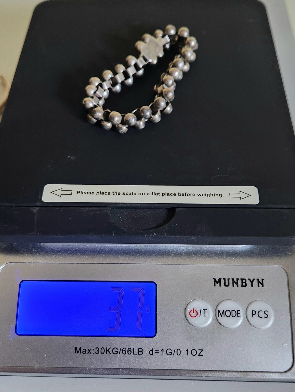 TAXCO STERLING SILVER CAVIAR TONGUE CLASP BRACELET 8 1/2" - Picture 12 of 12